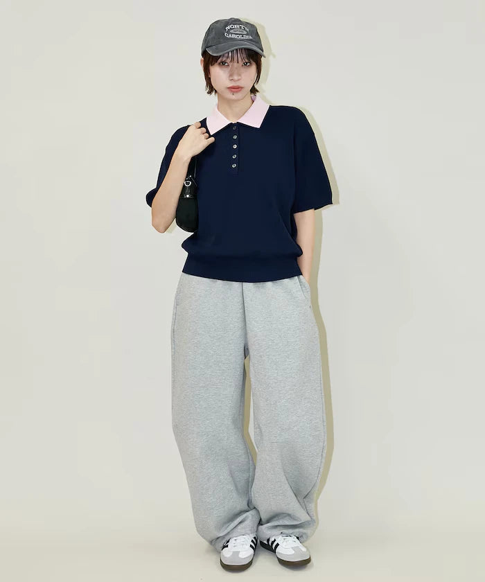 Color Scheme 2-Panel Collar Short Sleeve Knit Polo Shirt Limited Edition