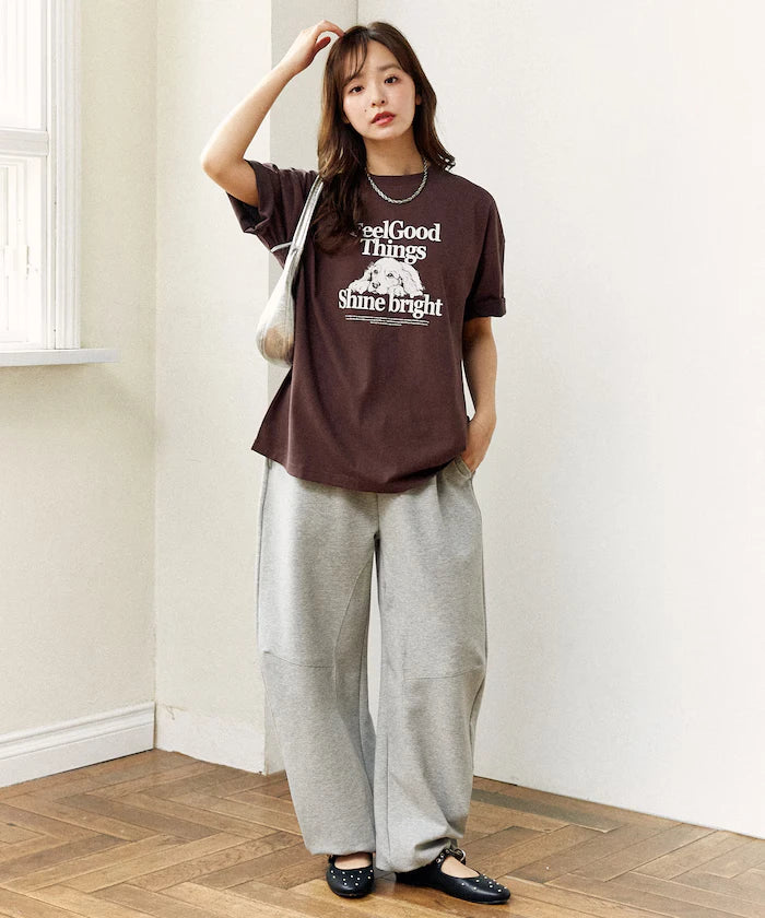 <Functional Material> Shime Bright Dog Print T-shirt Limited Edition