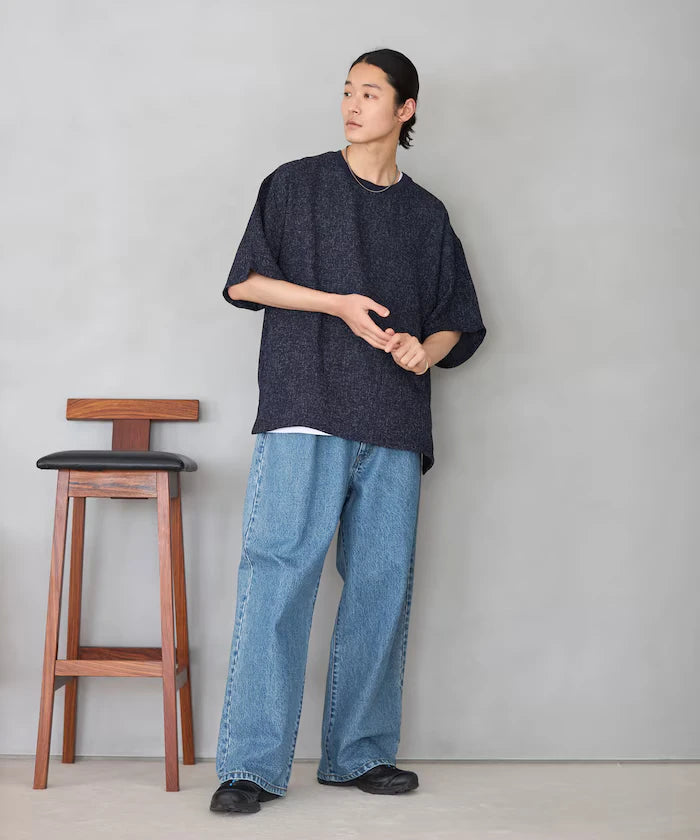 Dry Touch Summer Tweed Short Sleeve Crew Neck