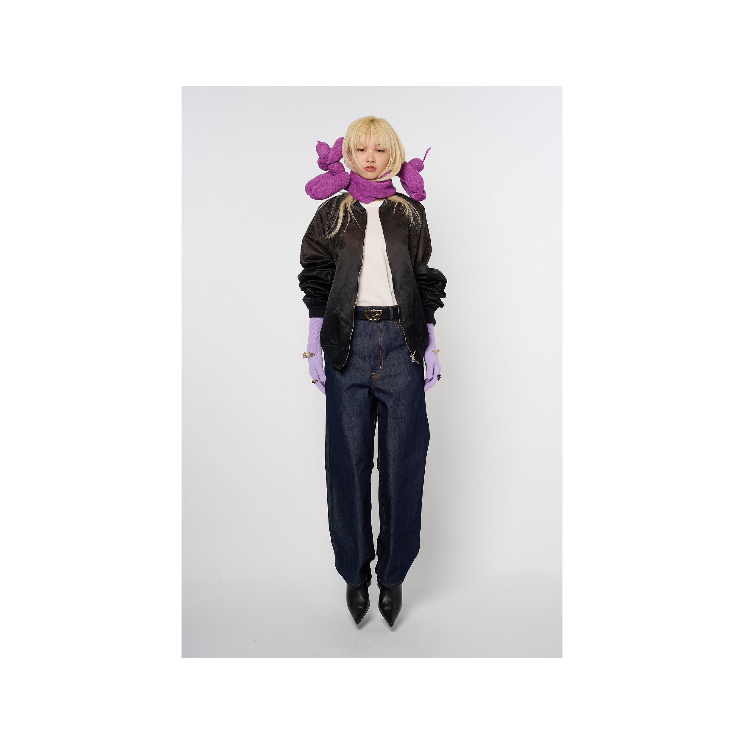 JEWELRY ATTACHED LONG GLOVES / SMALL：PINK