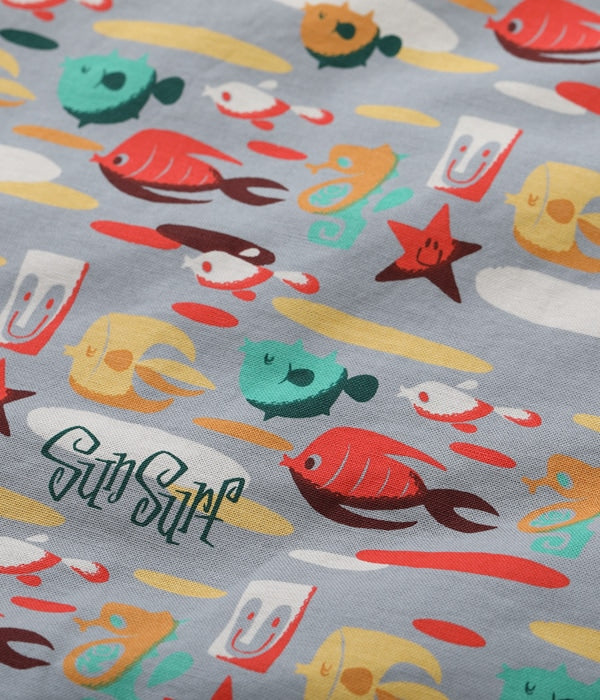 COTTON OXFORD OPEN SHIRT “UNDER THE SEA” by MOOKIE