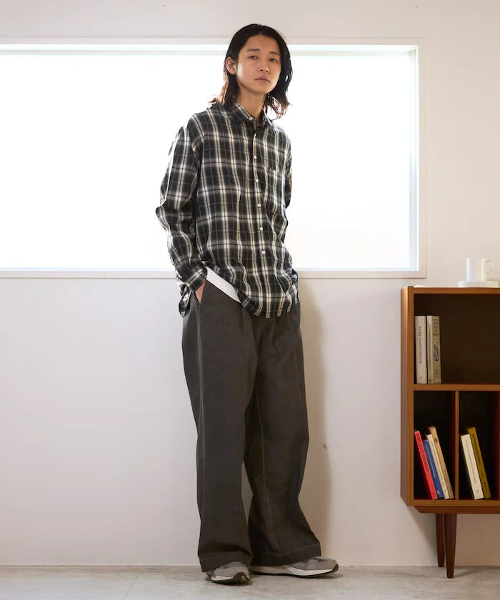 Big Silhouette Ombre Check Shirt / Long Sleeve