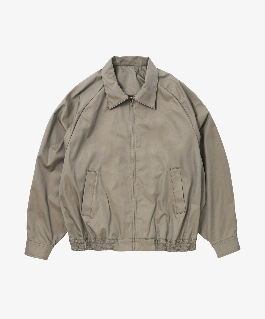 zip up blouson gabardine iridescent green