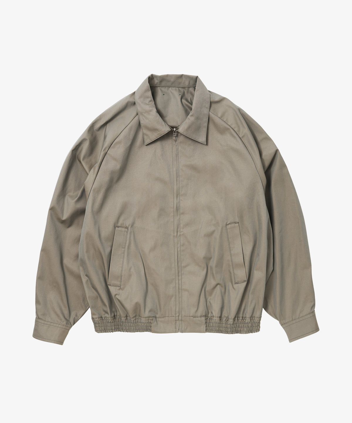 zip up blouson gabardine iridescent green