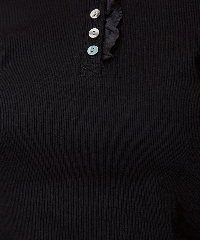 Lace Insert Long Sleeve T-Shirt