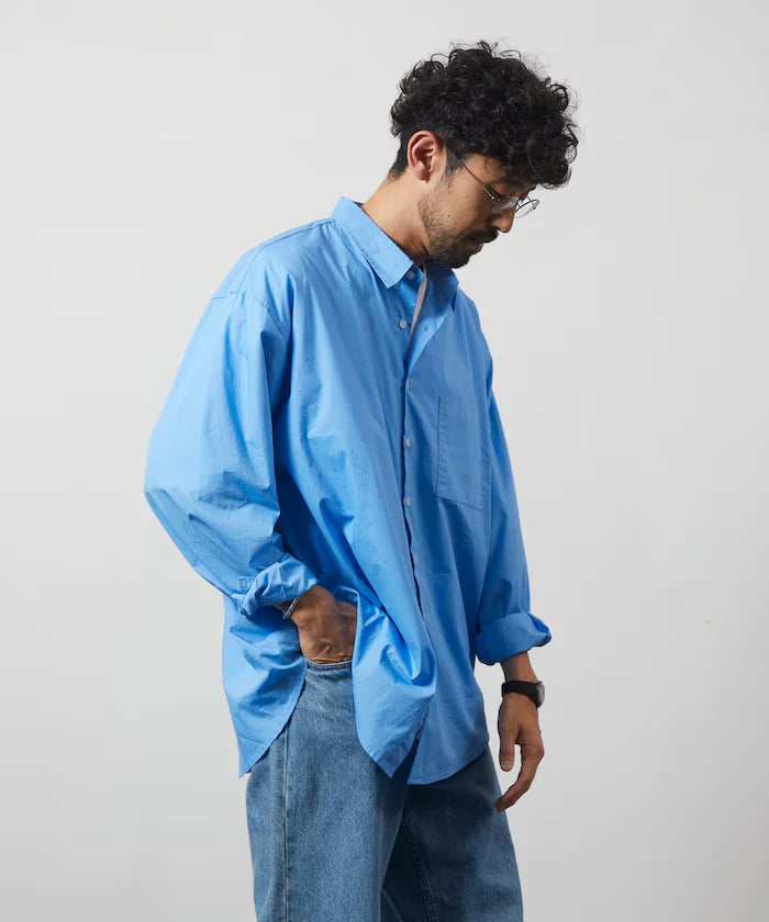 <New Color Added> Relaxed Fit Broad Shirt / Regular Collar / Long Sleeve
