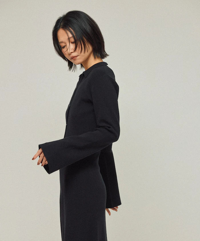 Functional Fabric Silk Blend Knit Ensemble Dress / Anti-Pill / Machine Washable