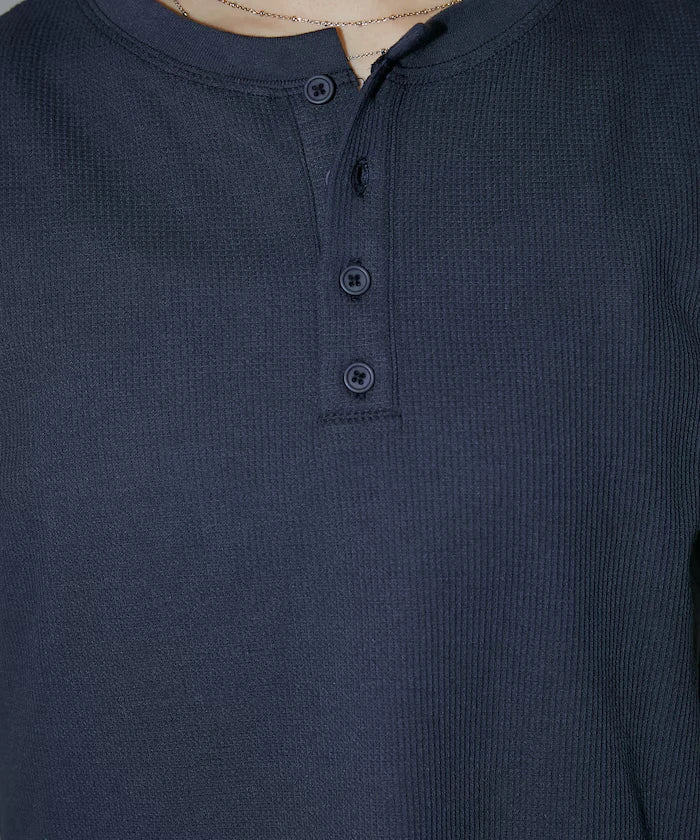 Light Waffle Henley Neck T-Shirt Limited Edition