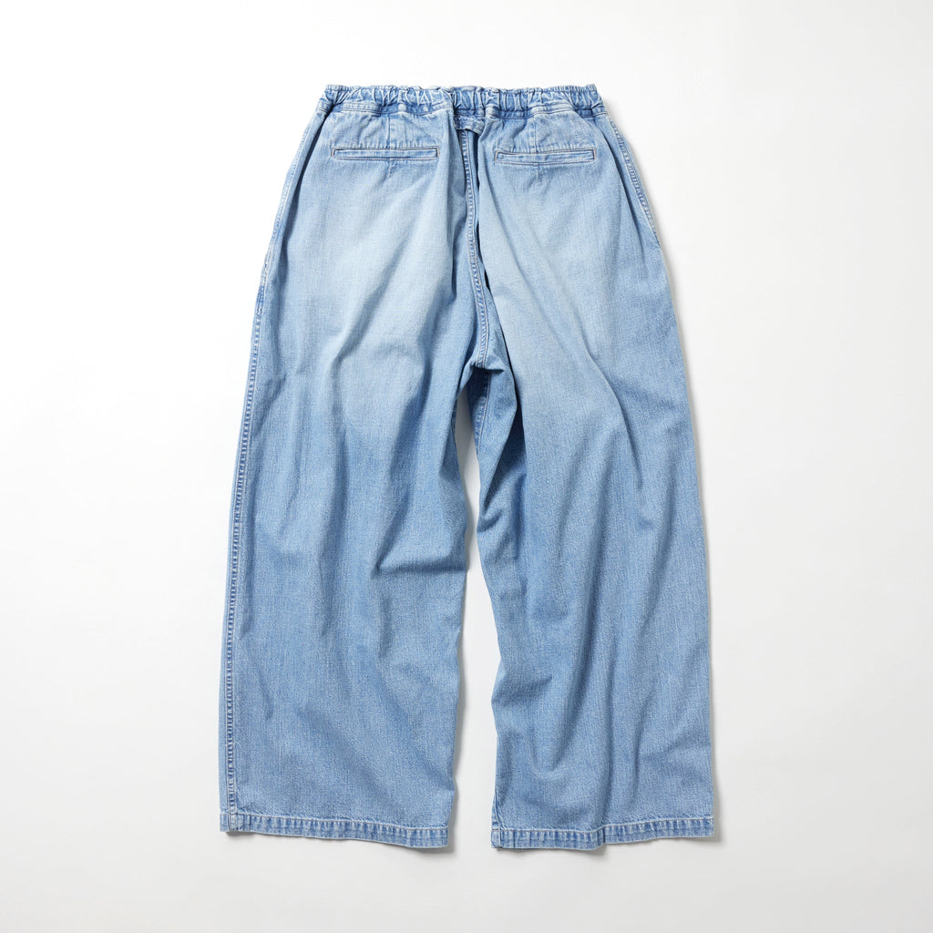Recycled Waste Suvin Cotton Yarn 10oz. Jelt Denim Easy Wode Pants Bleach Washed