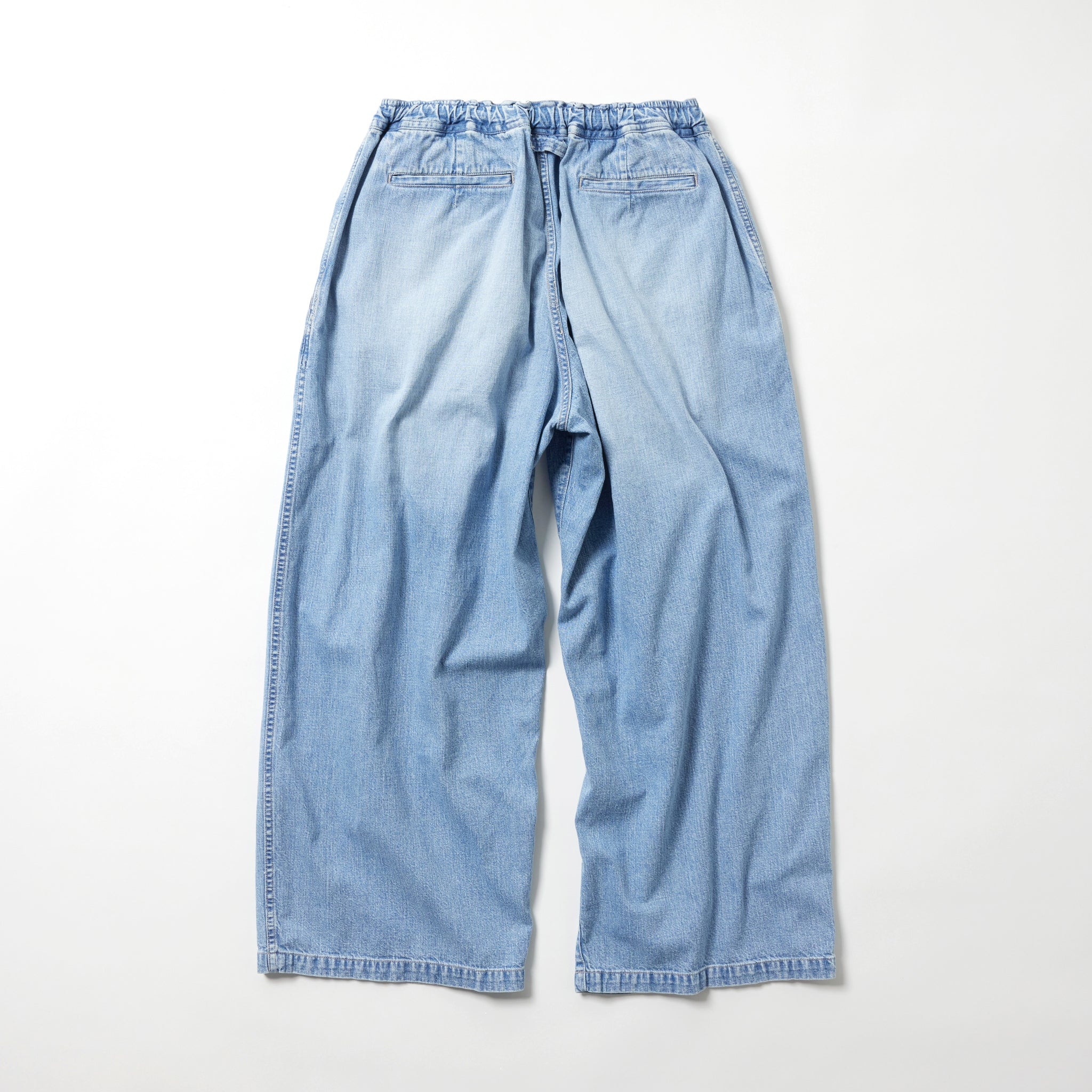 Recycled Waste Suvin Cotton Yarn 10oz. Jelt Denim Easy Wode Pants Bleach Washed