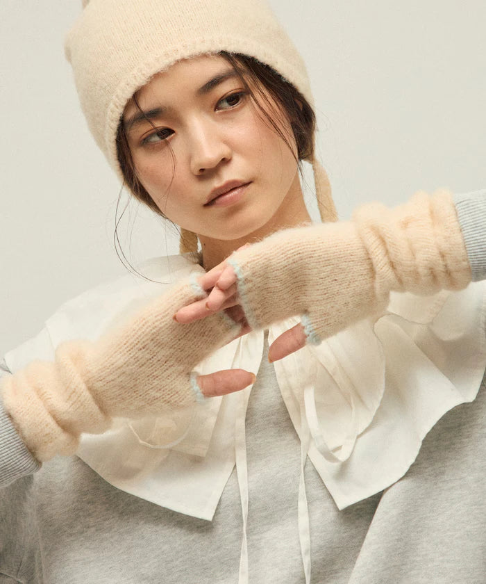 Alpaca Blend Bicolor Knit Gloves