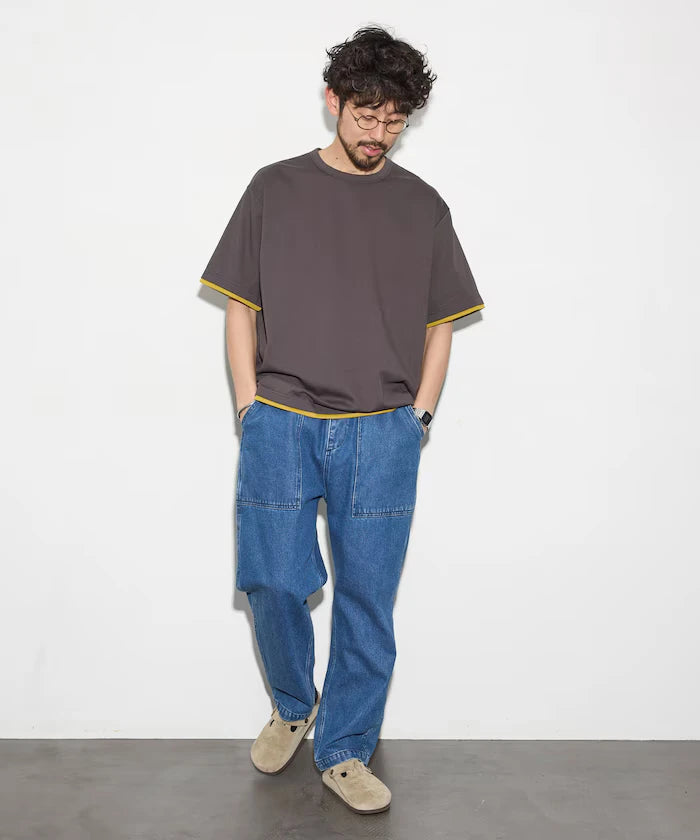 Relaxed Fit Reversible Cardboard Short Sleeve T-Shirt / Color Design