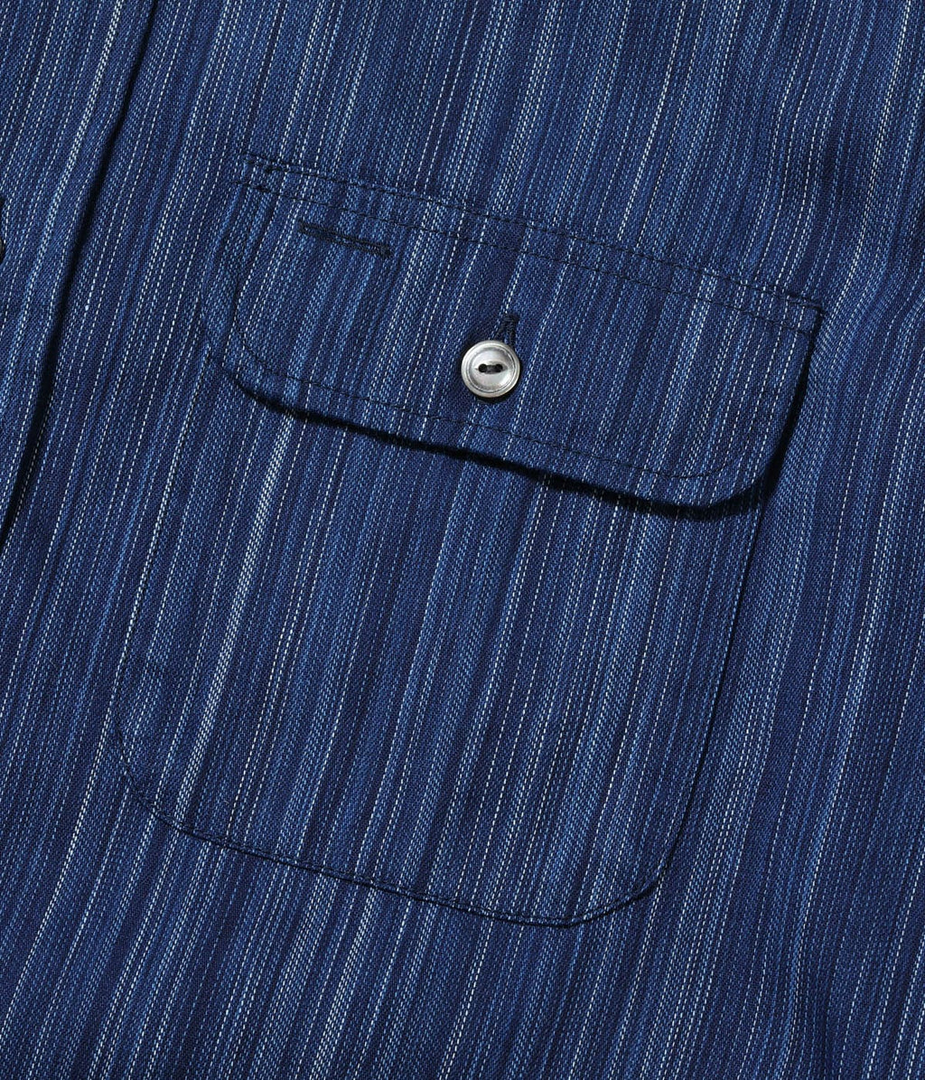 FICTION ROMANCE 5.5oz. INDIGO STRIPE WORK SHIRT