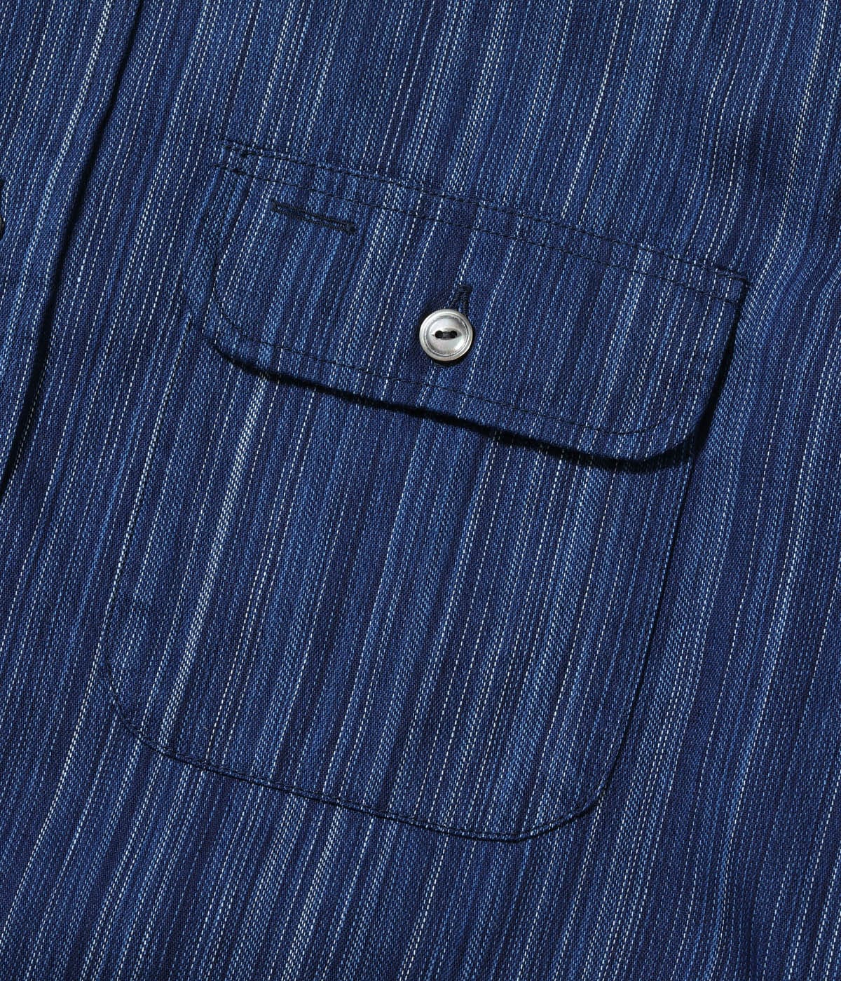 FICTION ROMANCE 5.5oz. INDIGO STRIPE WORK SHIRT
