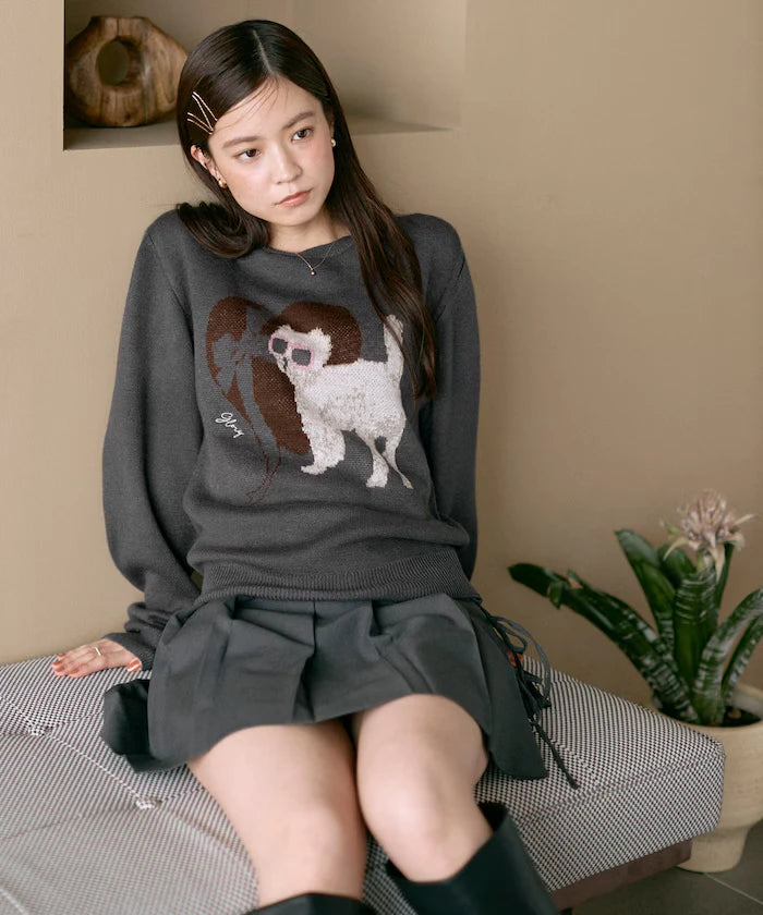 Sweat-like Animal Jacquard Knit