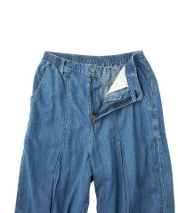 Cotton Linen Denim Tuck Pants