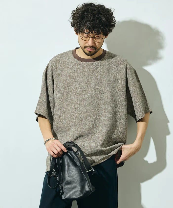 Dry Touch Summer Tweed Short Sleeve Crew Neck