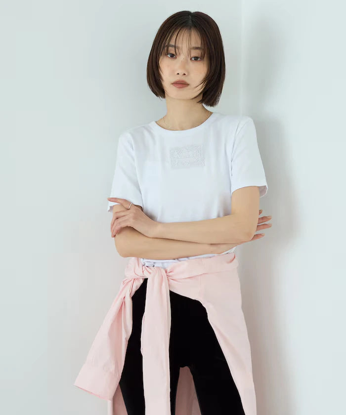 Lace Applique Cotton Modal T-Shirt