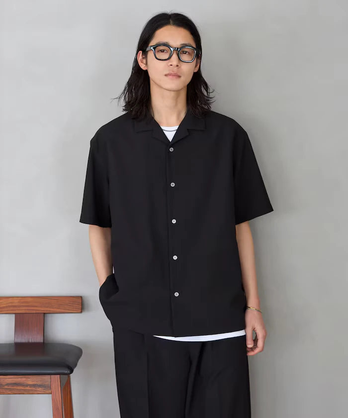 Functional Material Open Collar Short Sleeve Shirt Set 3 Piece Set / Washable / UV Cut / Quick Dry / Cooling Touch