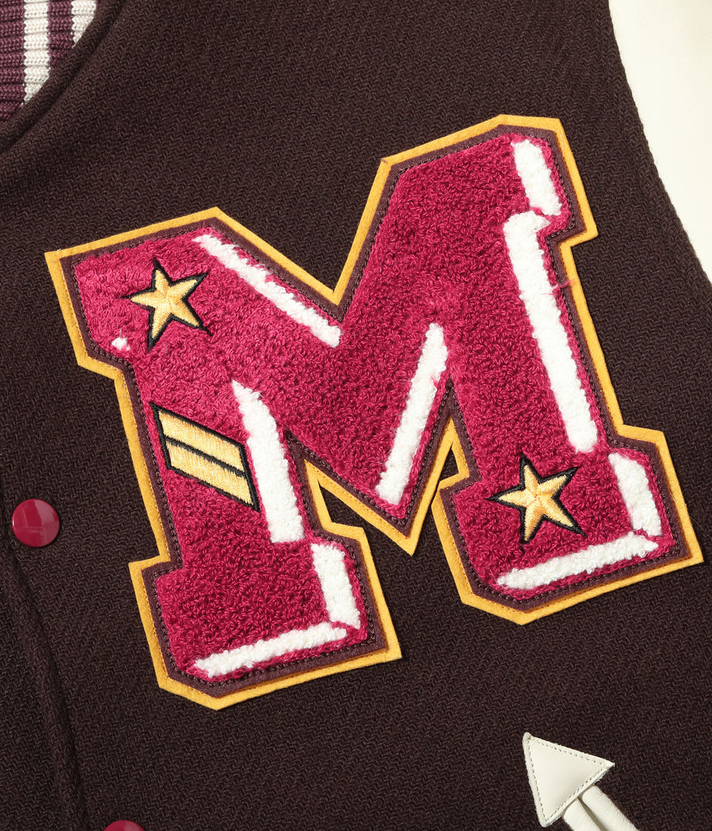 30oz. WOOL MELTON AWARD JACKET “MAVERICKS” (BROWN)