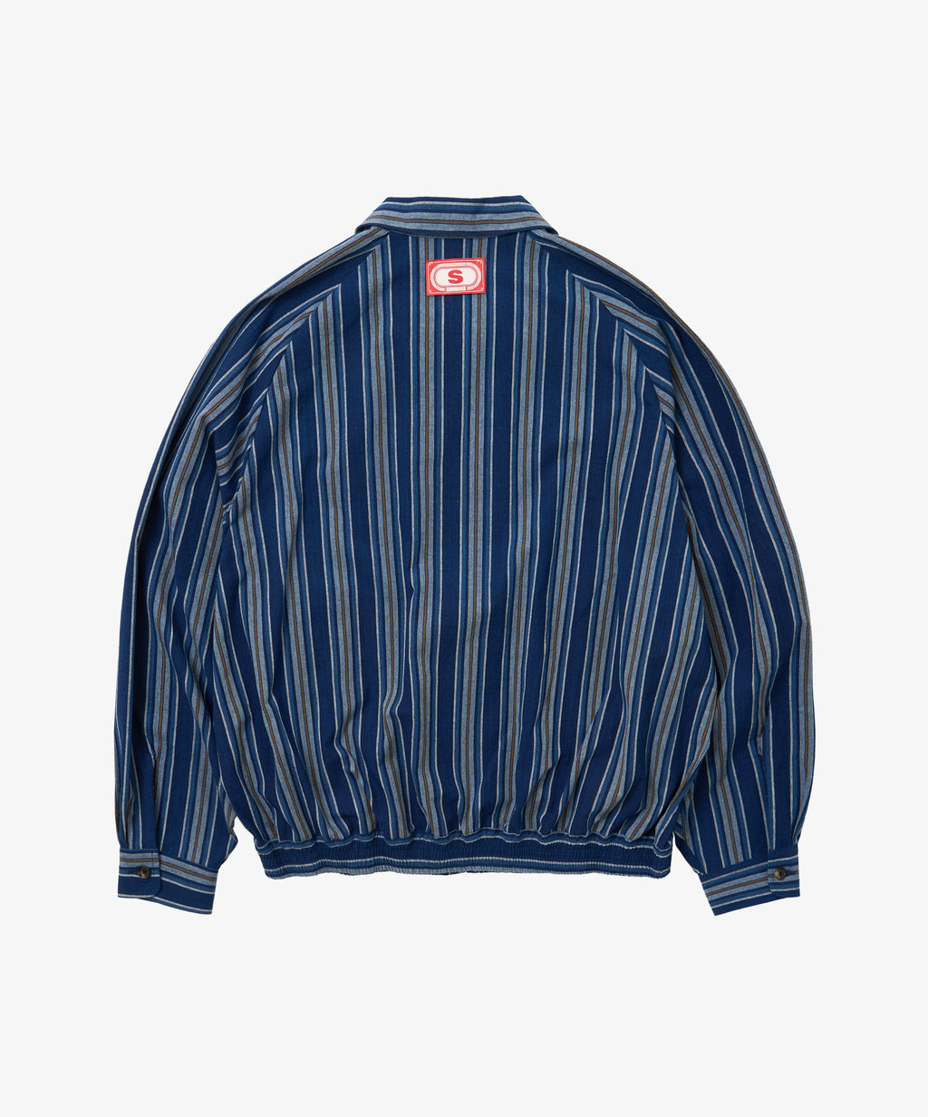bingo kasuri zip up blouson yellow navy stripe