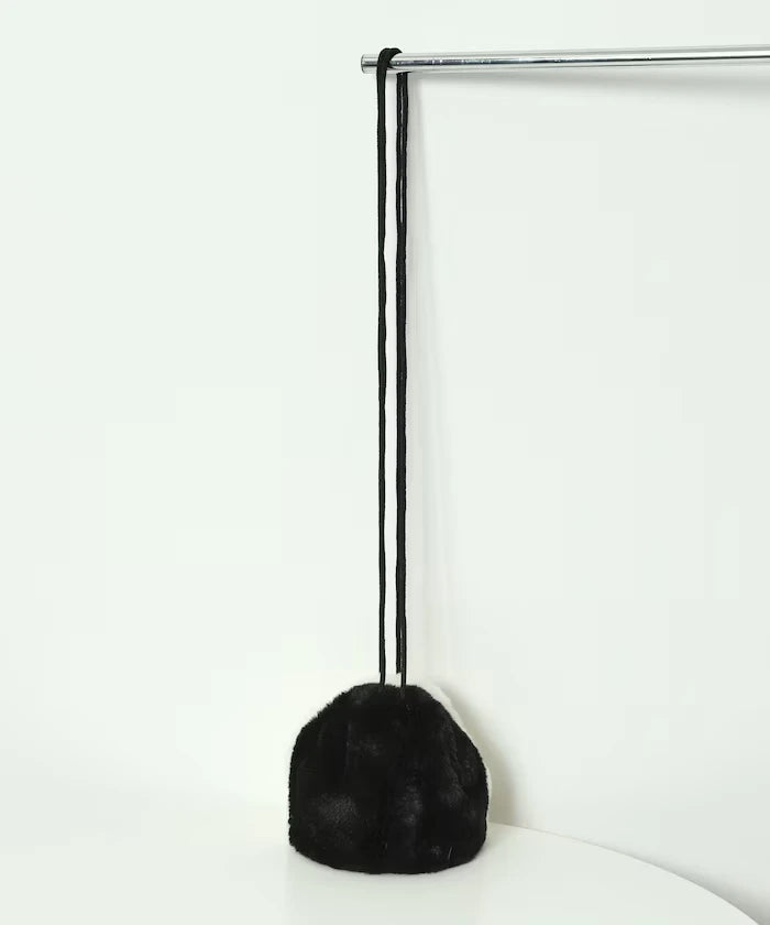 Fake Fur Mini Drawstring Bag