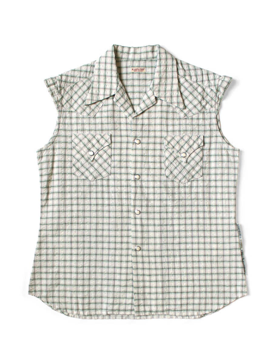 Cotton Linen Soccer Check Love-ly Western Shirt