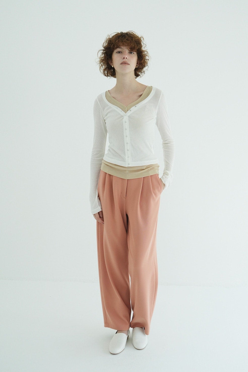 CURVED NECK LAYERED SET TOPS