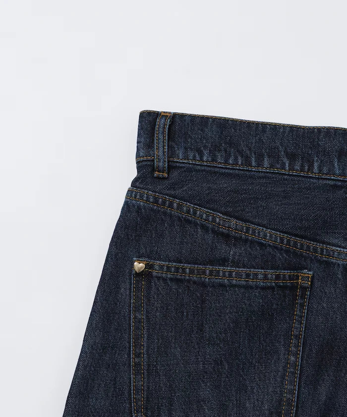 Heart Studs Curvy Denim / Wide Silhouette