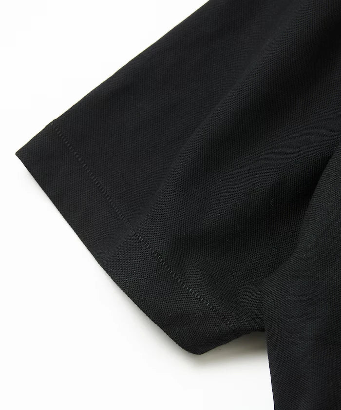 One Point Embroidered Pique Skipper Polo Shirt