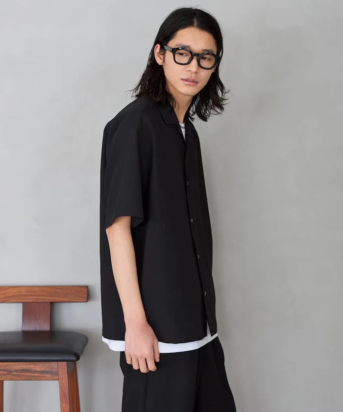 Functional Material Open Collar Short Sleeve Shirt Set 3 Piece Set / Washable / UV Cut / Quick Dry / Cooling Touch