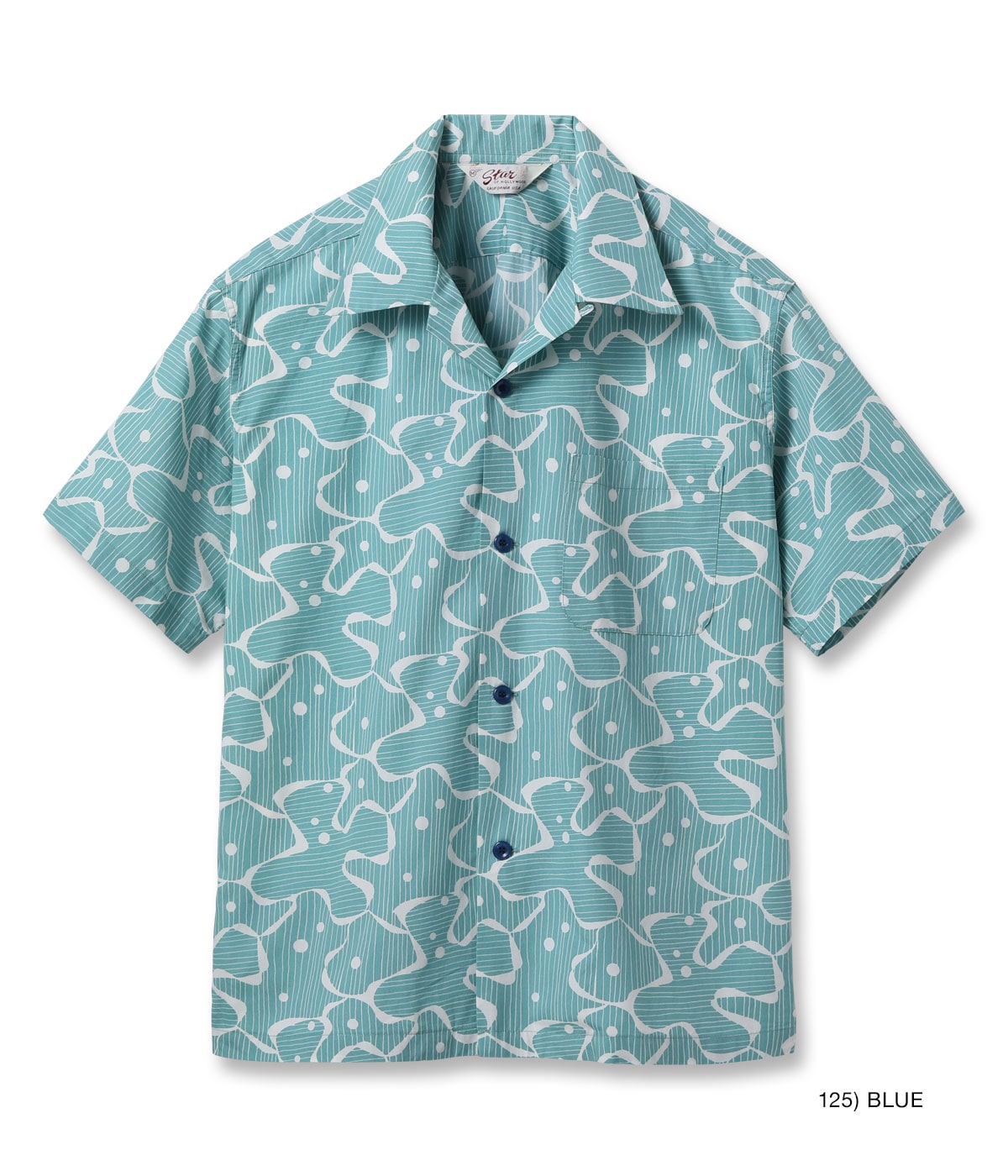 Typewriter Cotton Open Shirt "Water Surface"