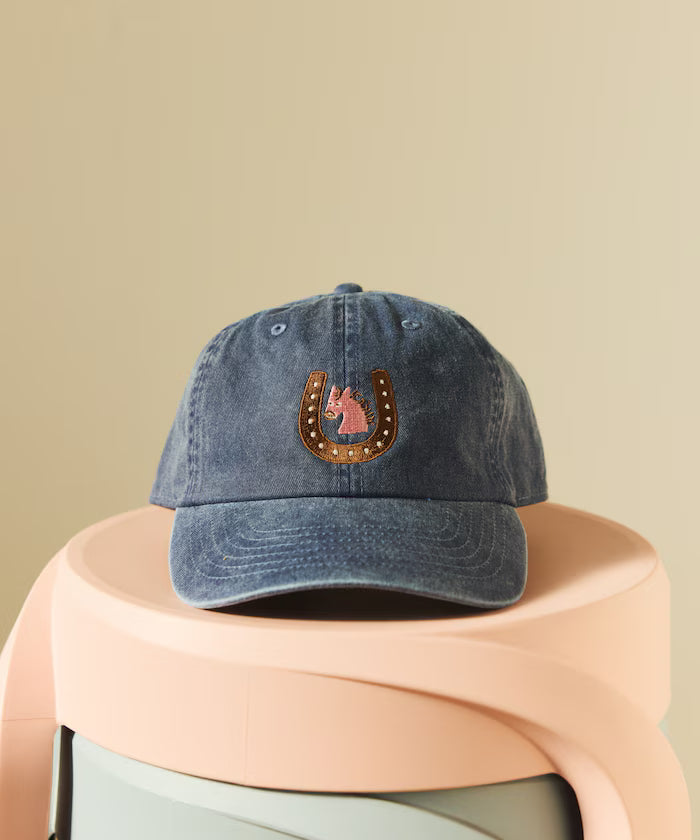 TOYAMEG Kaiun Horse Cap One Point Pigment Embroidery Cap