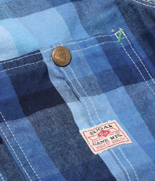 10oz. INDIGO GRADATION CHECK WORK COAT