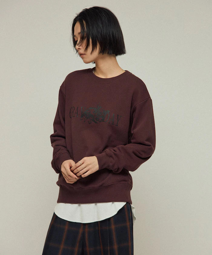Organic Cotton Animal Logo Print Sweat / CAT / Relaxed Fit / French Terry Sweat