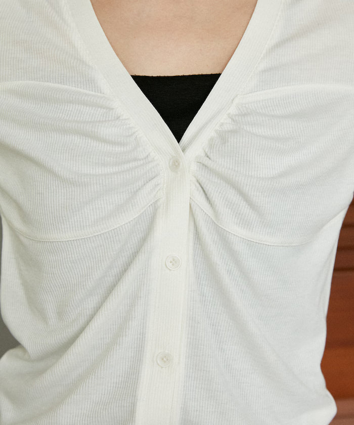 Layered-style V-neck cardigan limited edition