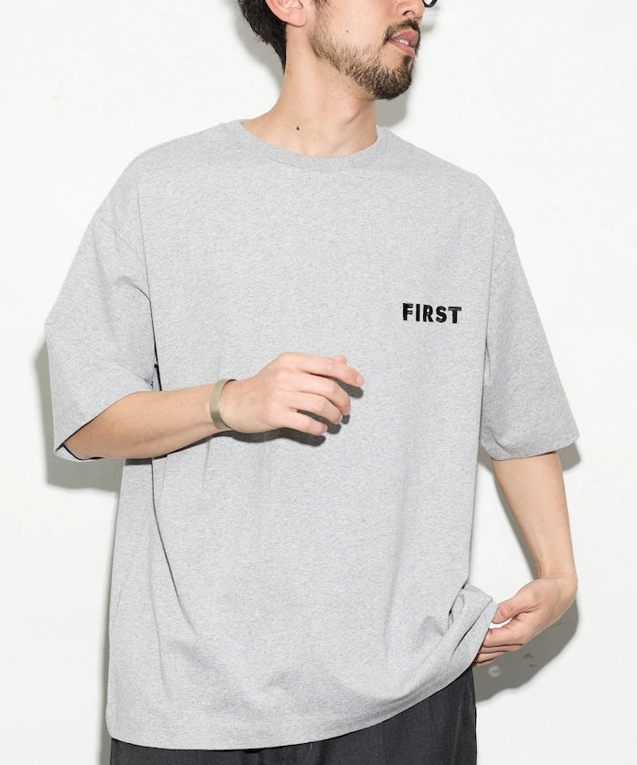 6 Ounce Front Logo Embroidered Crew Neck T-Shirt / One Point Design T-Shirt Left Chest Embroidery First Limited Edition