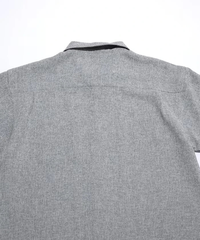 Dry Touch Summer Tweed Short Sleeve Open Collar Shirt