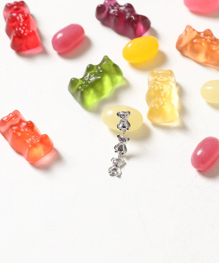 SILVER925 BEAR 3-Pair Earrings 【Limited Edition】/Single Ear