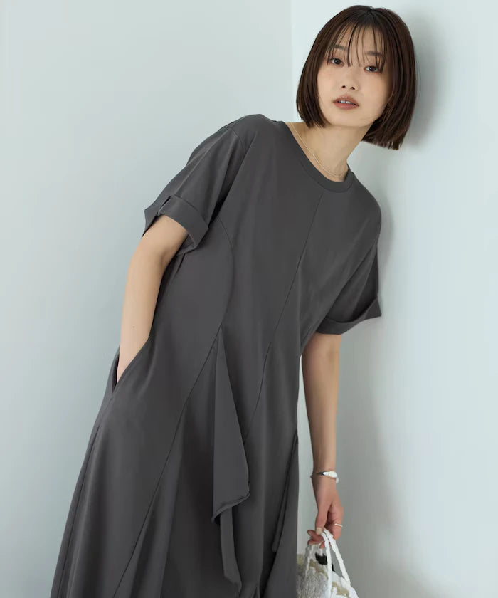 Organic Cotton Draped Flare Dress