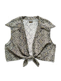 Silk Rayon Snake Pattern Langle Color Sleeveless Blouse...