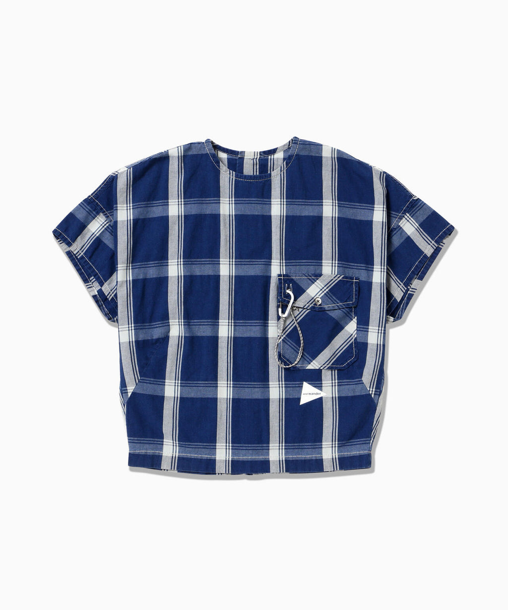 indigo check SS pullover (W)