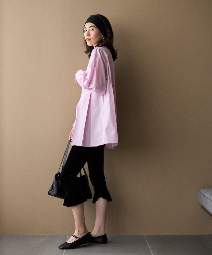 Box Stacked Balloon Sleeve Long Sleeve Shirt