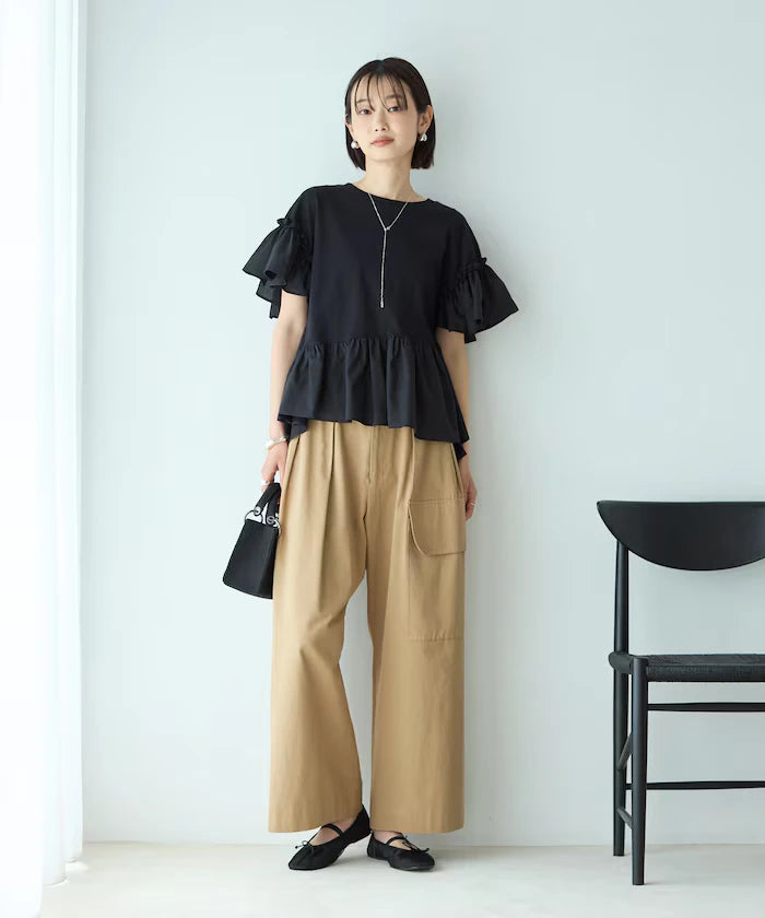 Organic Cotton Frill Sleeve T-shirt