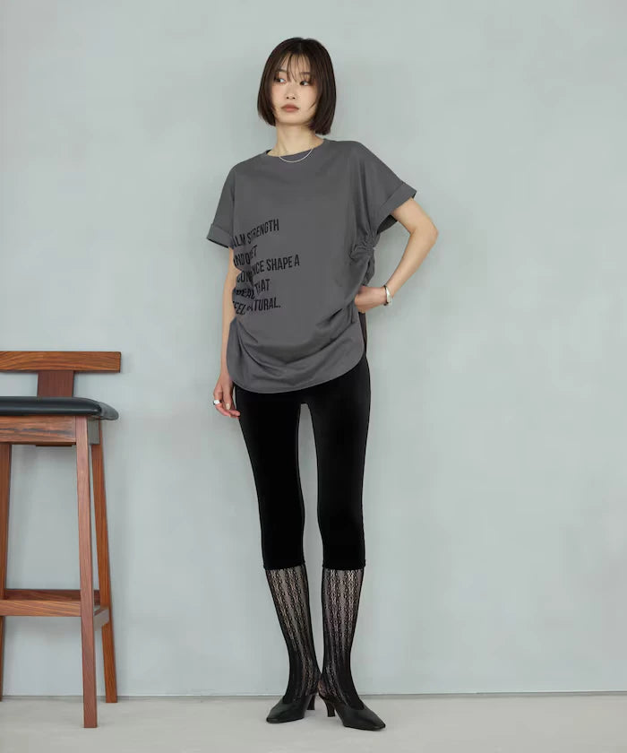 Organic Cotton Shirring Logo T-Shirt