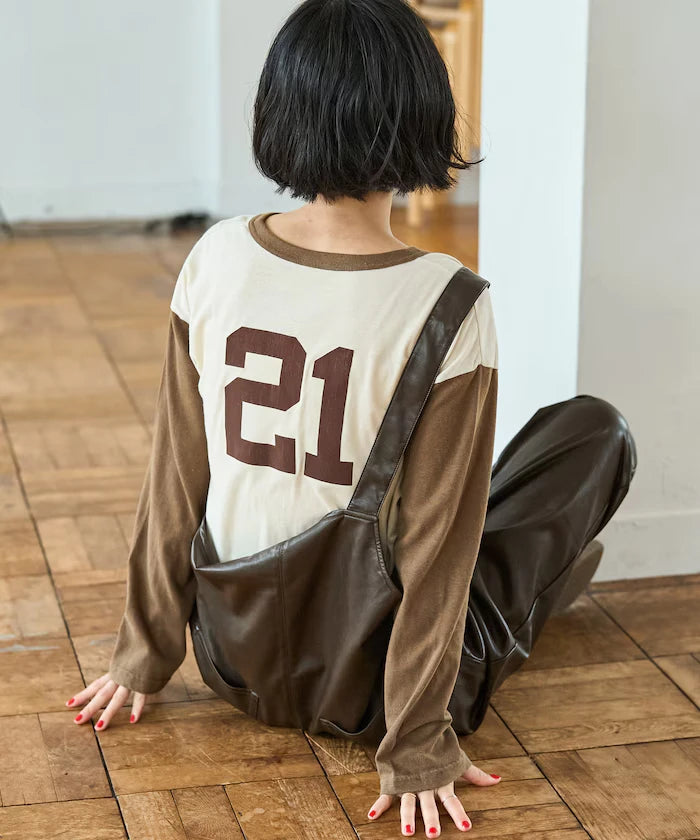 Henry Neck Football Logo T-Shirt