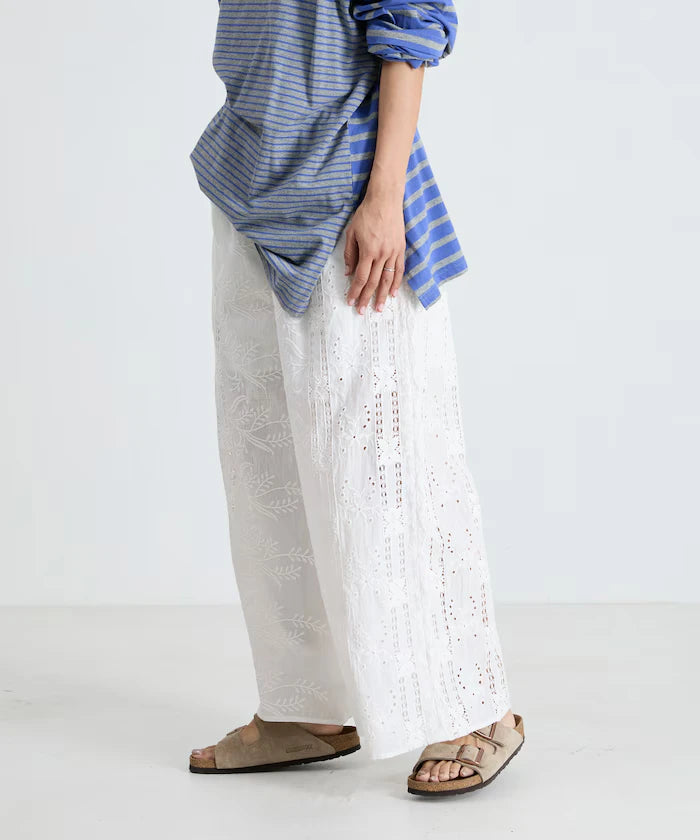 Cutwork Embroidered Easy Pants