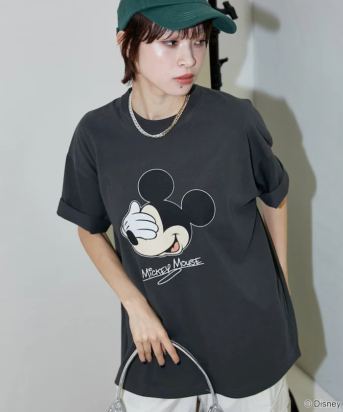 <Functional Material>Mickey Mouse Face T-Shirt Limited Edition