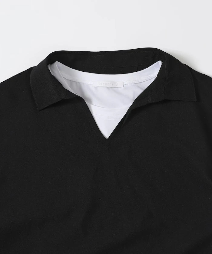 Functional Fabric Pullover Short Sleeve Shirt Set 3-piece Set / Washable / UV Cut / Quick Dry / Cool Touch