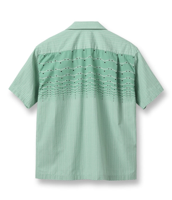 COTTON TYPEWRITER OPEN SHIRT “ZIG ZAG”
